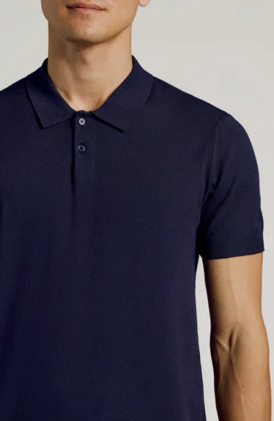True Classic Viscose Blend Polo In Blue