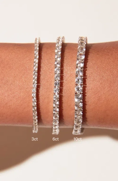 Aurate New York Lab Grown White Sapphire Tennis Bracelet In Metallic