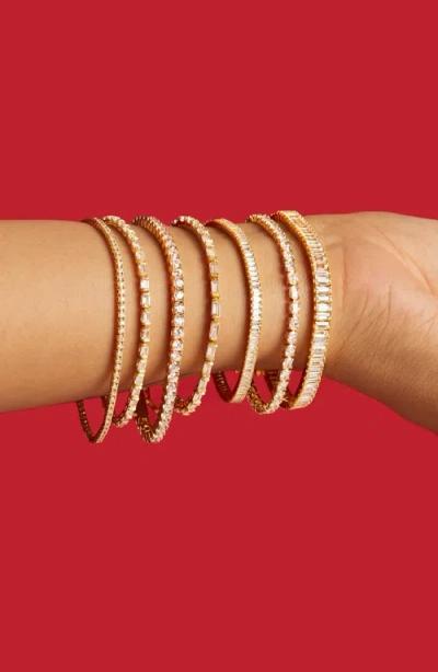 Aurate New York Lab Grown White Sapphire Tennis Bracelet In Gold