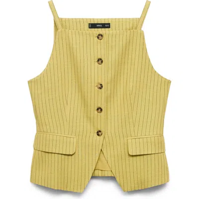 Mango High Neck Waistcoat Co-ord In Yellow