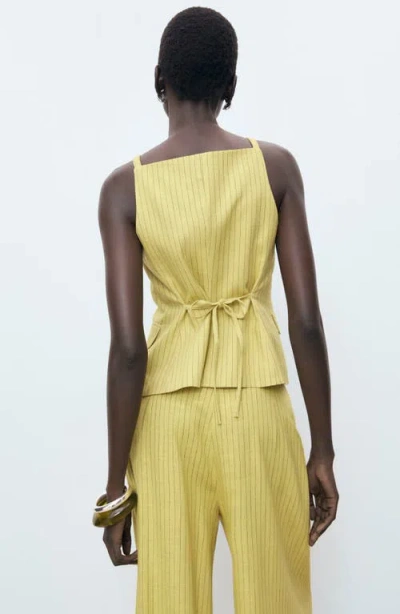 Mango High Neck Waistcoat Co-ord In Yellow