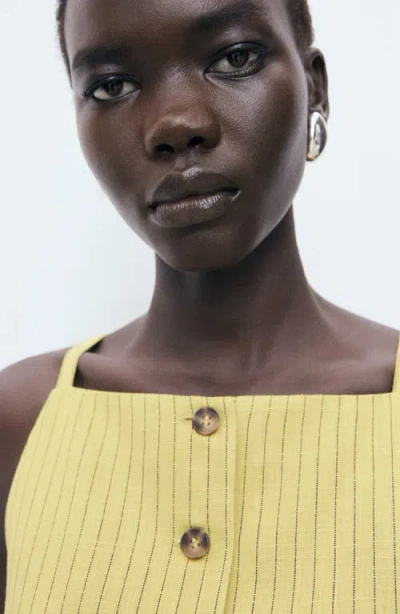 Mango High Neck Waistcoat Co-ord In Yellow