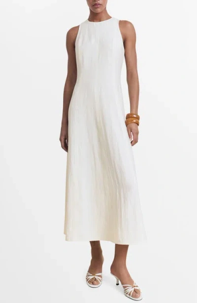 Mango Flared Midi-dress Ecru In White