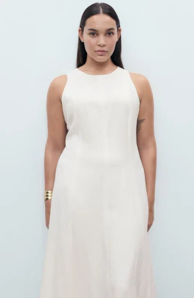 Mango Flared Midi-dress Ecru In White