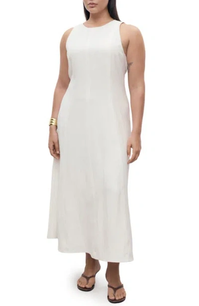 Mango Flared Midi-dress Ecru In White