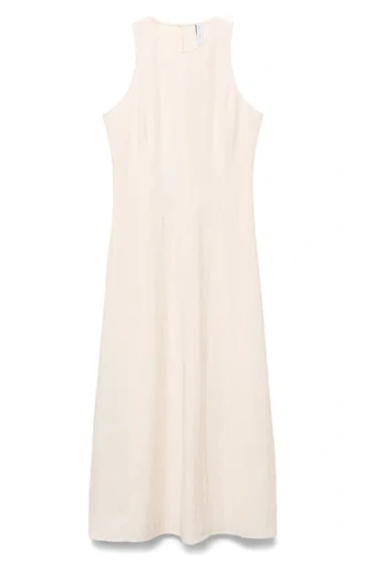 Mango Flared Midi-dress Ecru In White
