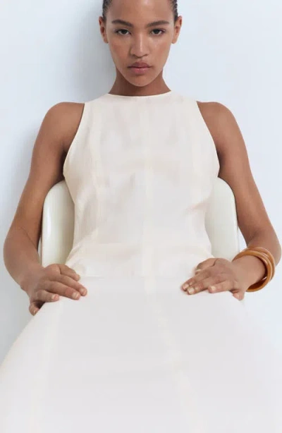 Mango Flared Midi-dress Ecru In White