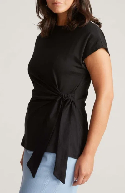 Universal Standard Crescent Side Tie Top In Black