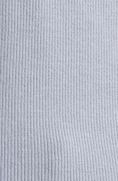 Frame The Mesh Trim Ribbed Henley Top In Gray