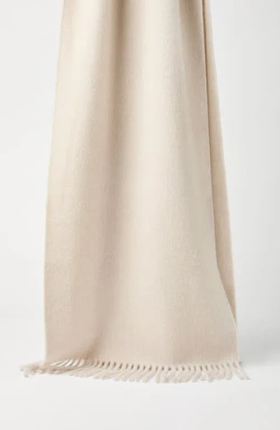 Brunello Cucinelli Cashmere Wrap Fringed In Sand