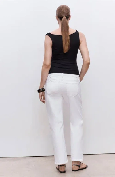 Mango Maternity Straight Jeans White In White