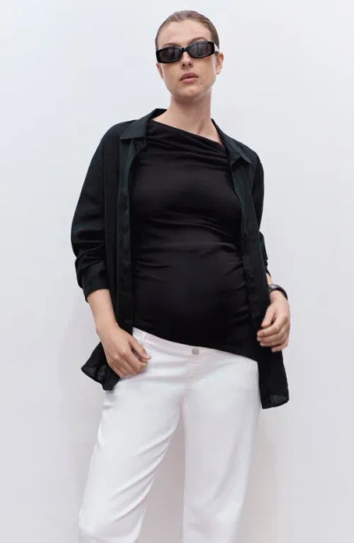 Mango Maternity Straight Jeans White In White