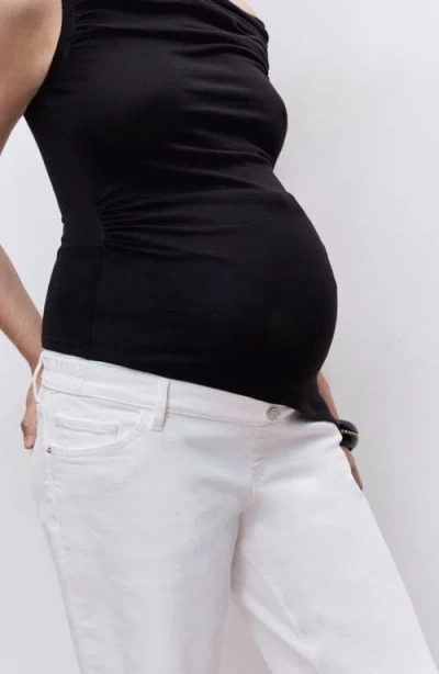 Mango Maternity Straight Jeans White In White