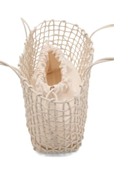 Mango Braided Shoulder Bag In White