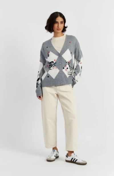 Chinti & Parker Wool Cashmere Peanuts Poker Cardigan In Multi
