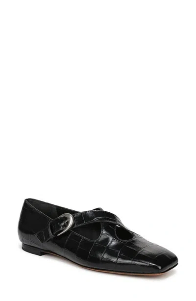 Vince Cici Cross Strap Flat In Black