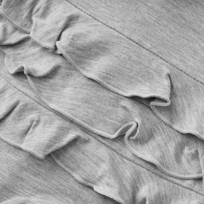 Milkbarn Luxe Solid Ruffle Footed Romper In Gray