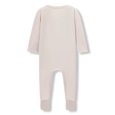 Milkbarn Luxe Solid Zipper Footed Romper In Pink