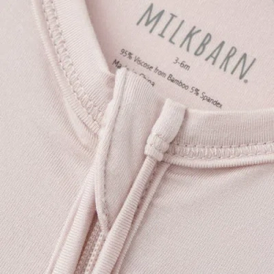 Milkbarn Luxe Solid Zipper Footed Romper In Pink