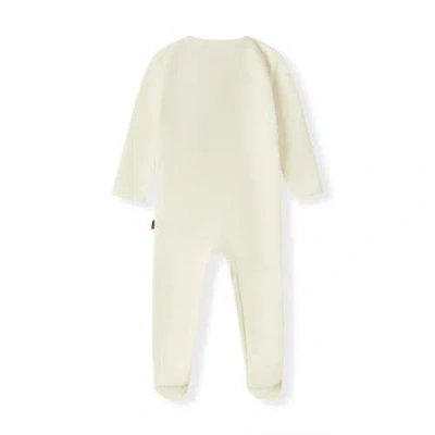 Milkbarn Waffle Zipper Footed Romper In White