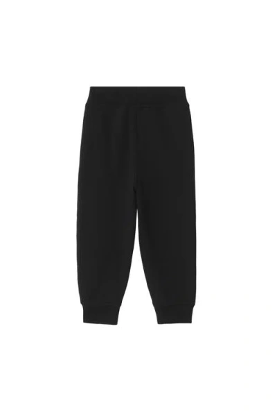 Burberry Jackson Check Trim Cotton Jogging Pants In Black