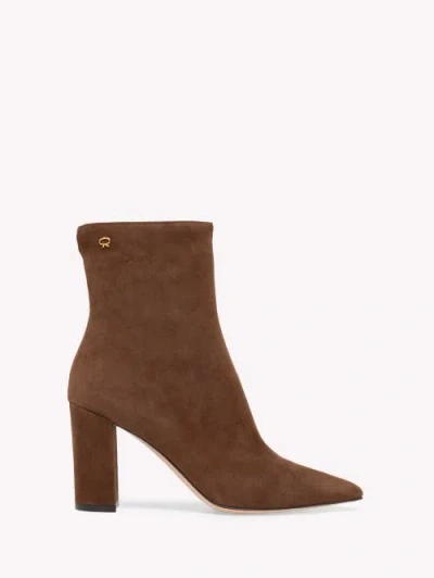 Gianvito Rossi 85mm Lyell Pointed-toe Ankle Boots In Brown