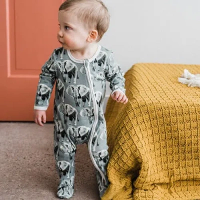 Milkbarn Zipper Footed Romper