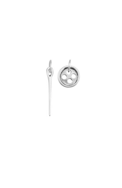 Unode50 Button & Needle Earrings In Metallic