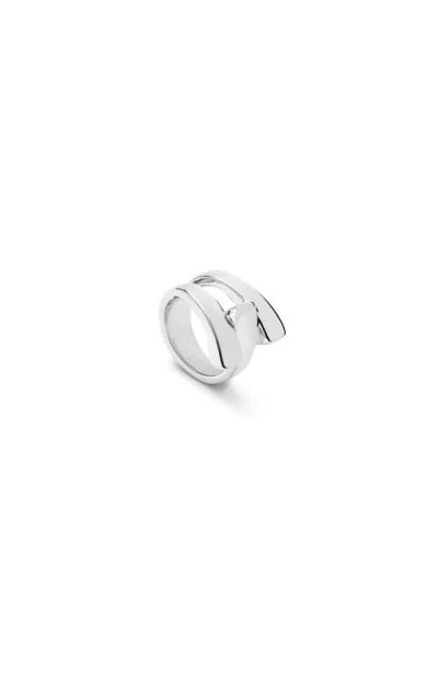 Unode50 Curved Ring In Metallic