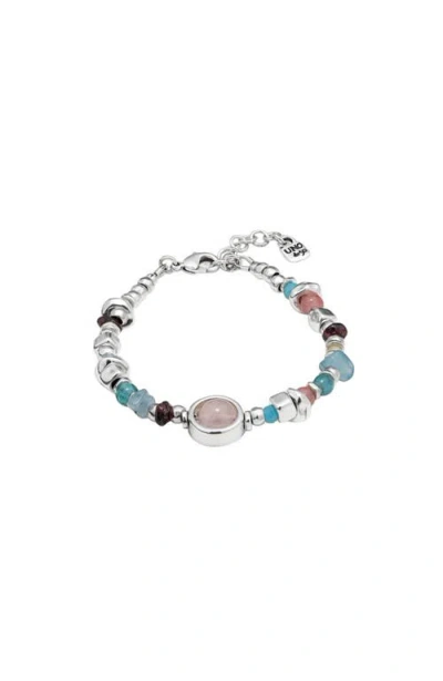 Unode50 Textured Stone Crystal Bracelet In Metallic
