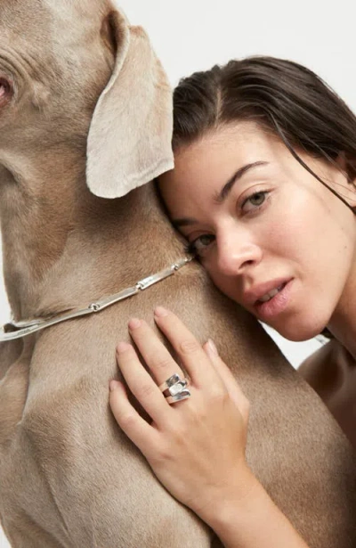 Unode50 Curved Ring In Metallic