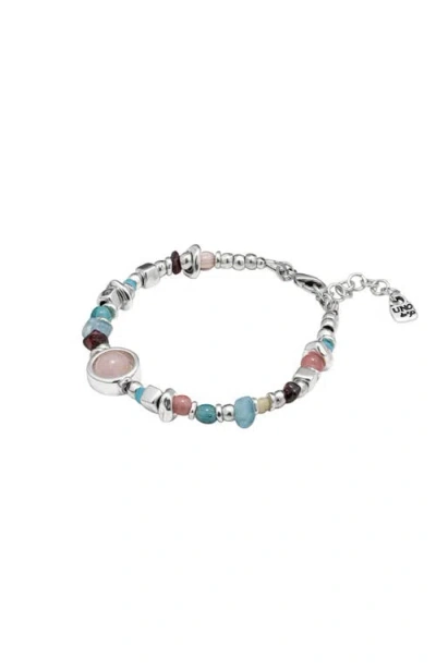 Unode50 Textured Stone Crystal Bracelet In Metallic
