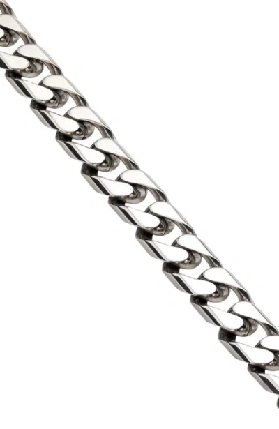 Unode50 Sterling Silver-plated Treaded Bearded Chain Metal Bracelet In Metallic