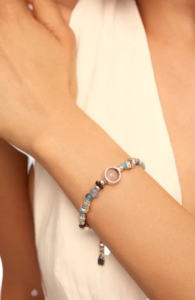 Unode50 Textured Stone Crystal Bracelet In Metallic