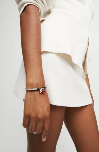 Unode50 Red Murano Bead Strap In Silver