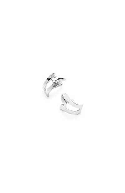 Unode50 Triple-curve Stud Earrings In Metallic