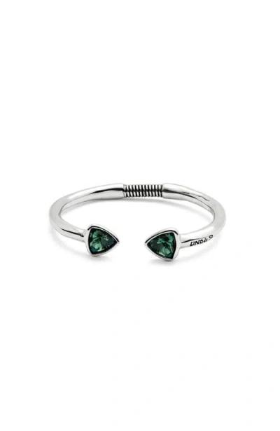 Unode50 Green Duo Crystal Cuff In Metallic