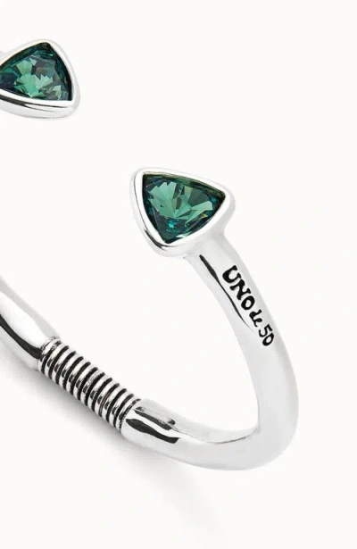 Unode50 Green Duo Crystal Cuff In Metallic