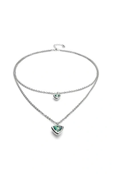 Unode50 Green Triangle Pendant Necklace In Silver