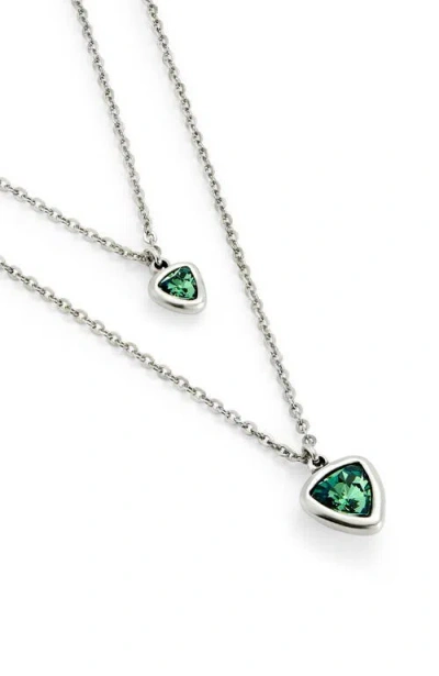Unode50 Green Triangle Pendant Necklace In Silver