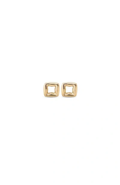 Unode50 Metal Alloy Clasp Stud Earrings In Gold