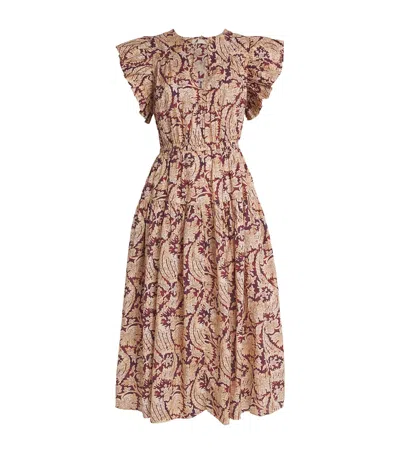 Ulla Johnson Kairi Flutter Midi Dress In Multi