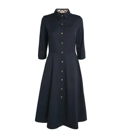 Barbour Waxed Saffron Midi Dress In Blue
