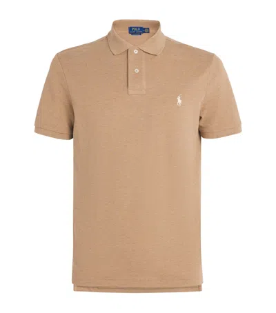 Polo Ralph Lauren Cotton Mesh Custom Fit Polo Shirt In Brown