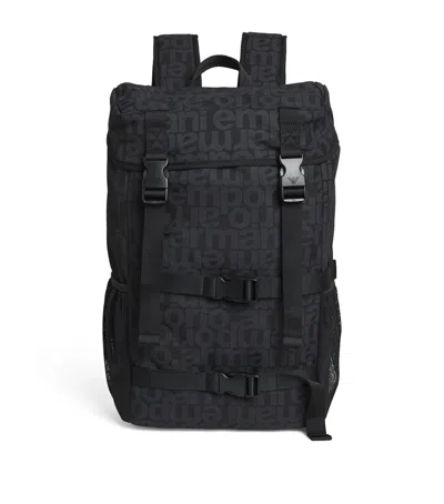 Emporio Armani Logo Backpack In Black