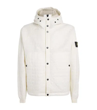 Stone Island Crinckle Reps Ny Quilted-tc Regular-fit. Giacca Imbottita In Reps Di Nylon Leggero Con Intero Resina In White