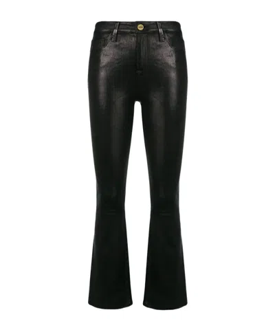 Frame Le Crop Mini Boot Leather Pants In Black