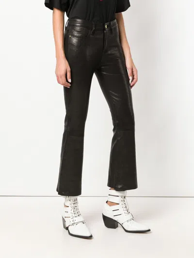 Frame Le Crop Mini Boot Leather Pants In Black