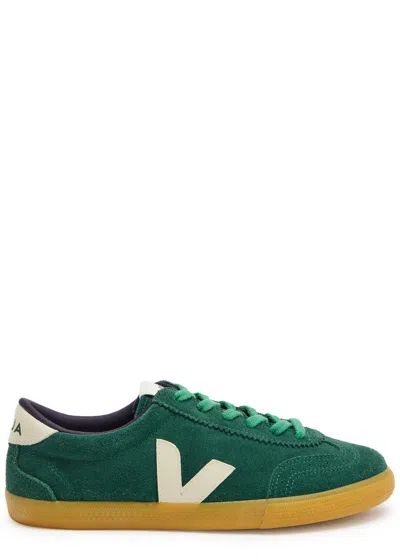 Veja Volley Brushed Suede Sneakers In Green