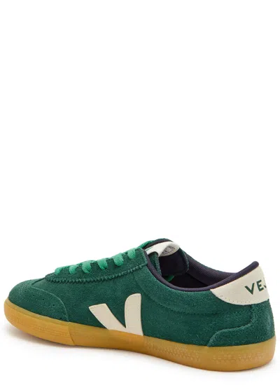 Veja Volley Brushed Suede Sneakers In Green